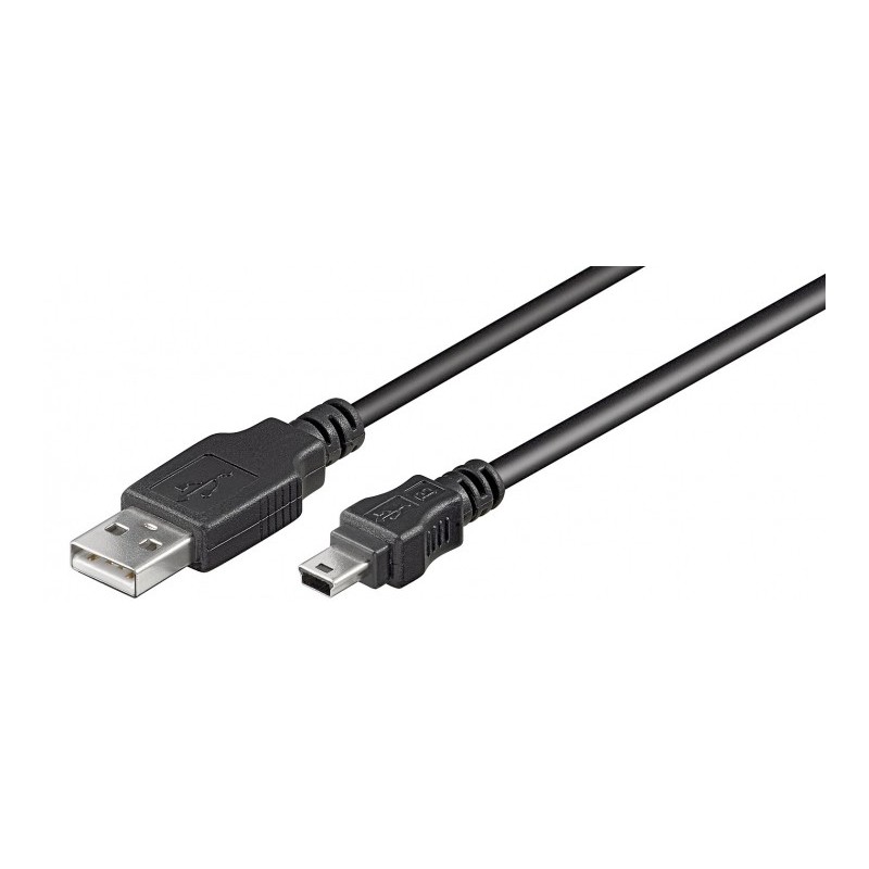 CABLE USB A/M-MINI-B(5P) 0,50MTS NEGRO
