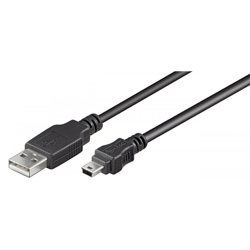 CABLE USB A/M-MINI-B(5P) 0,15MTS NEGRO