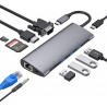 ADAPTADOR USB C M-VGA+HDMI+RJ45+3XUSB+1U