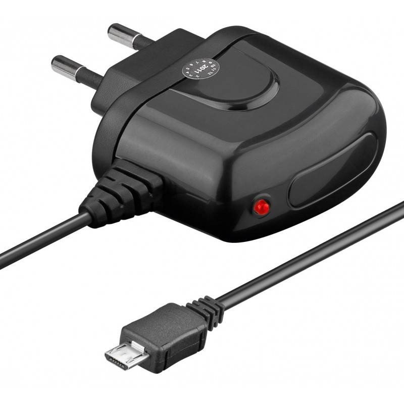 ALIMENTADOR 220V MICRO USB B 2,1A NEGRO