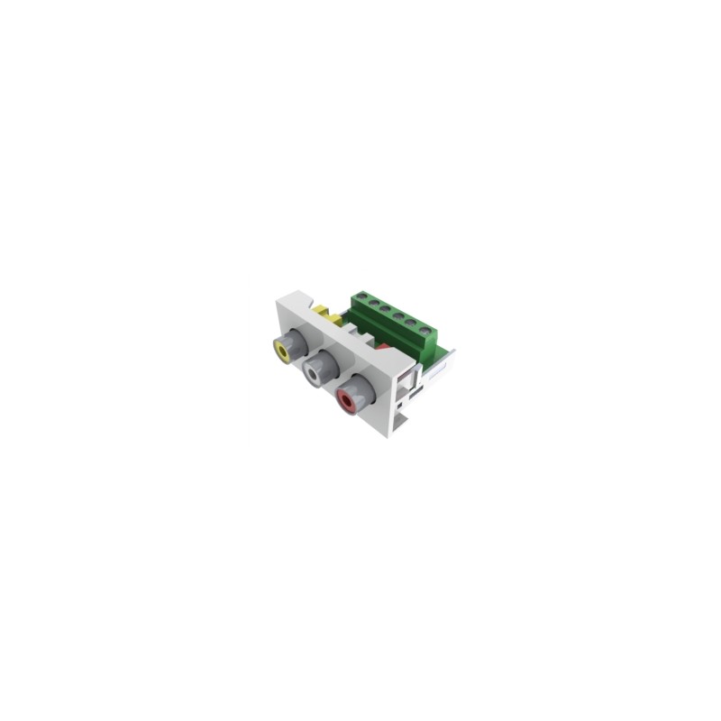 MODULO 45X22,5 CONECTOR 3xRCA H-BORNA