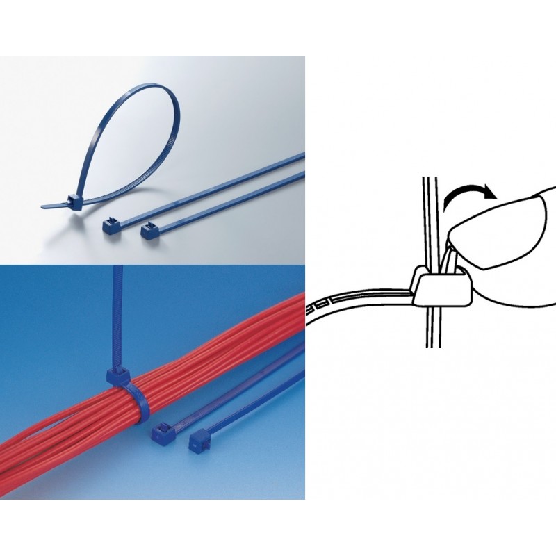 BRIDA RECUPERABLE 250x4,6mm AZUL pack100