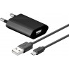ALIMENTADOR 220V MICRO USB B 1A KIT NEGR