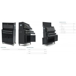 CARRO HERRAMIENTAS TALLER METALICO NEGRO