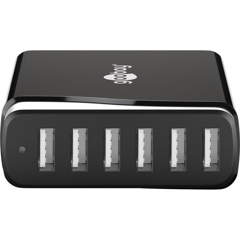 ALIMENTADOR MULTICARGADOR 6xUSB 8A NEGRO