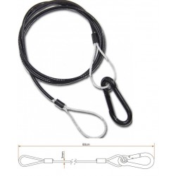 CABLE SEGURIDAD LARGO 80cm 3mm PVC NEG