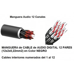 MANGUERA AUDIO 12 PARES 12X2X0,20 NEGRO