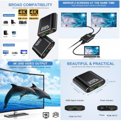 SPLITTER HDMI 1 ENTRADA 2 SALIDAS HD4K60