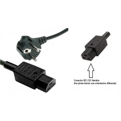 CABLE SCHUKO MACHO-C21 HEMBRA 2M NEGRO