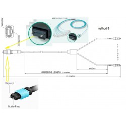 JUMPER MPO OM4 12 FIBRAS M-12xLC 2MTS