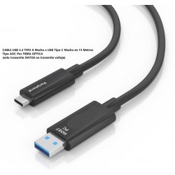CABLE USB 3.2 A M-USB C M 15M AOC FIBRA