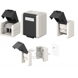 ROSETA SUPERFICIE 2xRJ45 IP44 (VACIA)