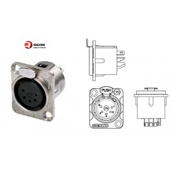 CONECTOR XLR5 HEMBRA PANEL NIKEL REAN