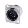 CONECTOR XLR5 MACHO PANEL NIKEL NEUTRIK