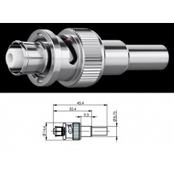 CONECTOR SHV-BNC MACHO RG316 RECTO 0.3Gh
