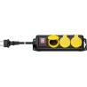 REGLETA 3 TOMAS SCHUKO+INT+TAPA NEGRA 3M