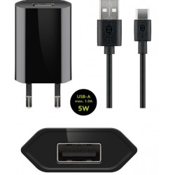 ALIMENTADOR 220V USB 1A+CABLE USB C 1M N