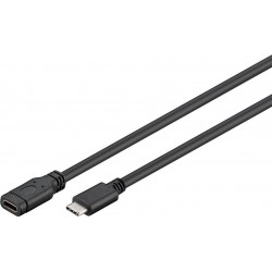 CABLE MICRO USB C MACHO-HEMBRA 1MTS NEGRO V3.1 (WENTRONIC)