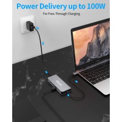 ADAPTADOR USB C M-HDMI H+RJ45+3xUSB3.0+C