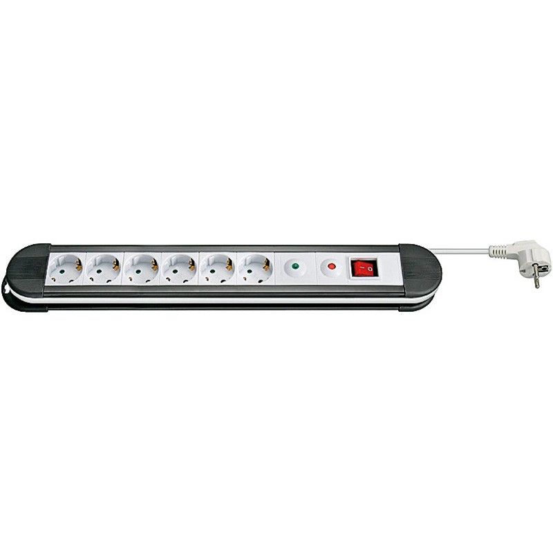 REGLETA 6 TOMAS SCHUKO+INT+PROTEC BLANCA