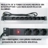 REGLETA 19" 8 TOMAS SCHUKO SIN/INT+LED A