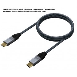CABLE USB C M-M 1,5M NYLON V3.2 Gen2 8K