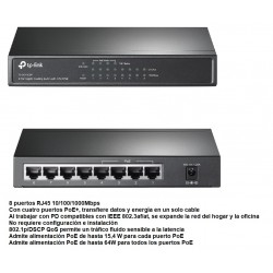 SWITCH POE 4+4 PUERTOS...