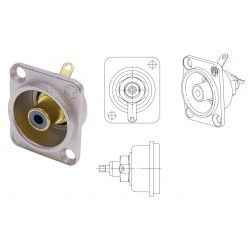 CONECTOR RCA HEMBRA NEGRO CHASIS NEUTRIK