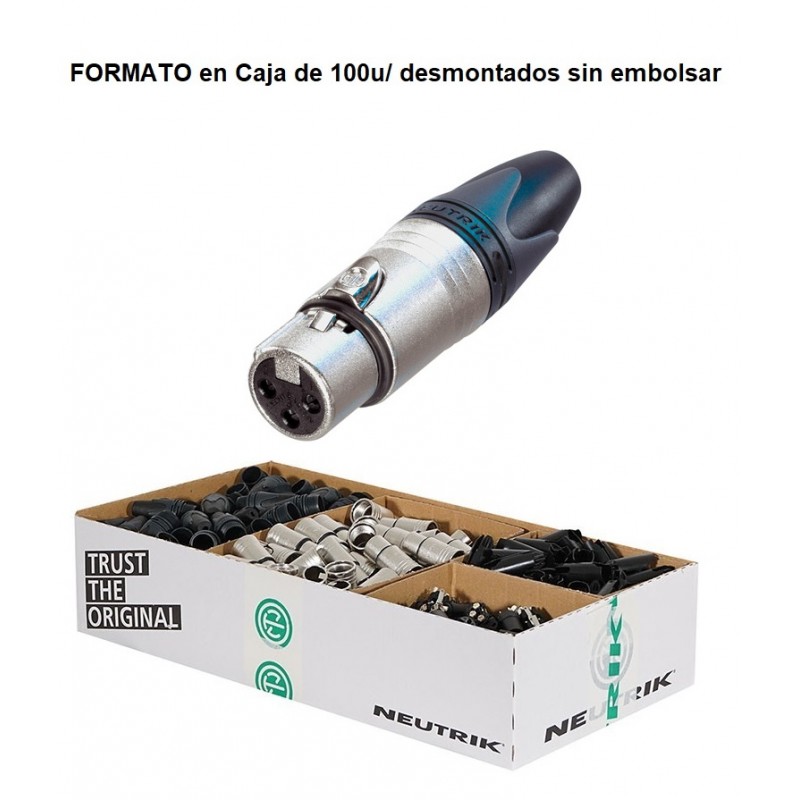 CONECTOR XLR3 HEMBRA AEREO NIKEL NEUTRIK