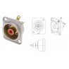 CONECTOR RCA HEMBRA ROJO CHASIS NEUTRIK