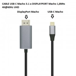 CABLE USB C M-DISPLAYPORT M 1,8M 4K@60Hz