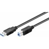 CABLE USB A-B 3.0 M-M 2MTS NEGRO V.3.0