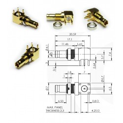 CONECTOR 1.0/2.3 HEMBRA CIRCUITO IMPRESO