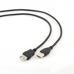 CABLE USB A 2.0 M-H 3MTS NEGRO