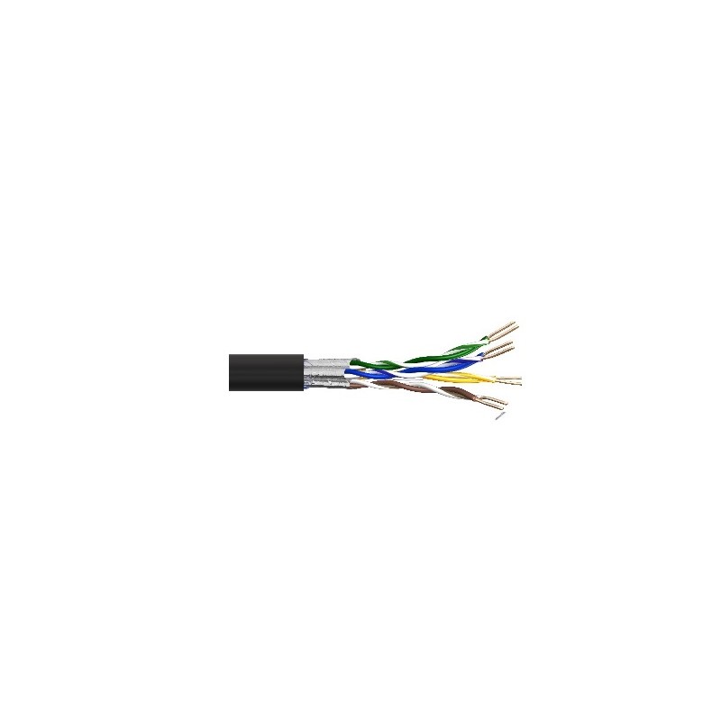 CABLE FTP CAT6A RIGIDO NEGRO EXTERIOR CU