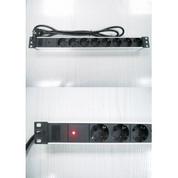 REGLETA 19" 8 TOMAS SCHUKO SIN/INT+LED A