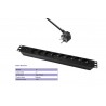 REGLETA 19" 8 TOMAS SCHUKO SIN/INT+LED P