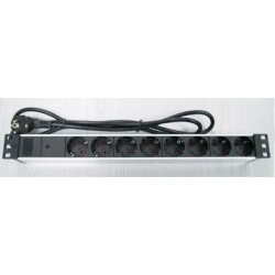 REGLETA 19" 8 TOMAS SCHUKO SIN/INT+LED A