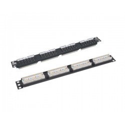 PANEL 19" 24P CAT6 UTP RJ45 CON GUIA NEG