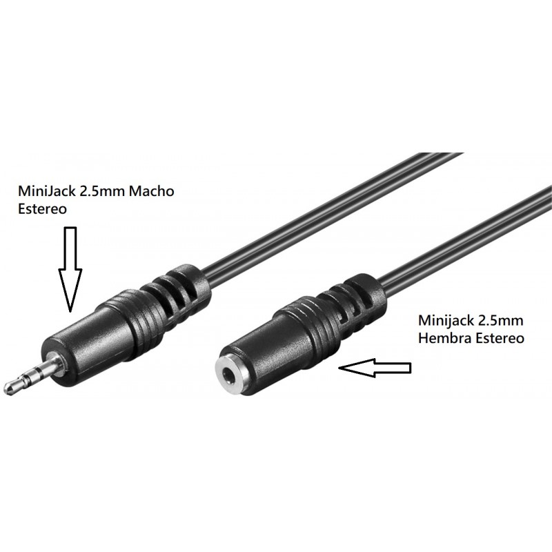 CABLE MINIJACK 2,5mm M-H ESTEREO ST 2M