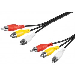 CABLE 3xRCA M-M 10MTS NEGRO...