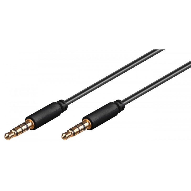 CABLE MINIJACK 4POLOS M-M 1,5MTS NEGRO