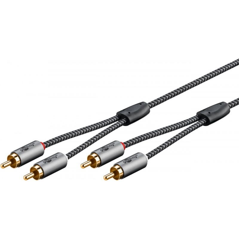 CABLE 2xRCA M-M 0,5MTS GRIS profesional