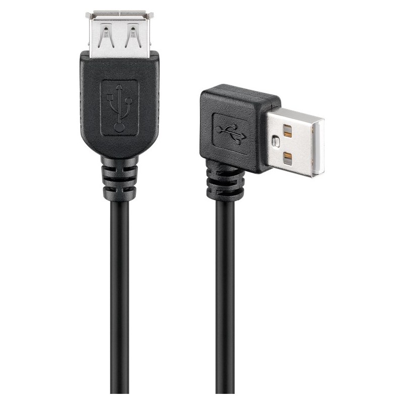 CABLE USB A 2.0 M CODO-H 0,3M NEGRO DRCH