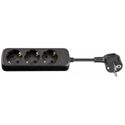 REGLETA 3 TOMAS SCHUKO SININT NEGRA 1,5M