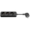 REGLETA 3 TOMAS SCHUKO SININT NEGRA 1,5M