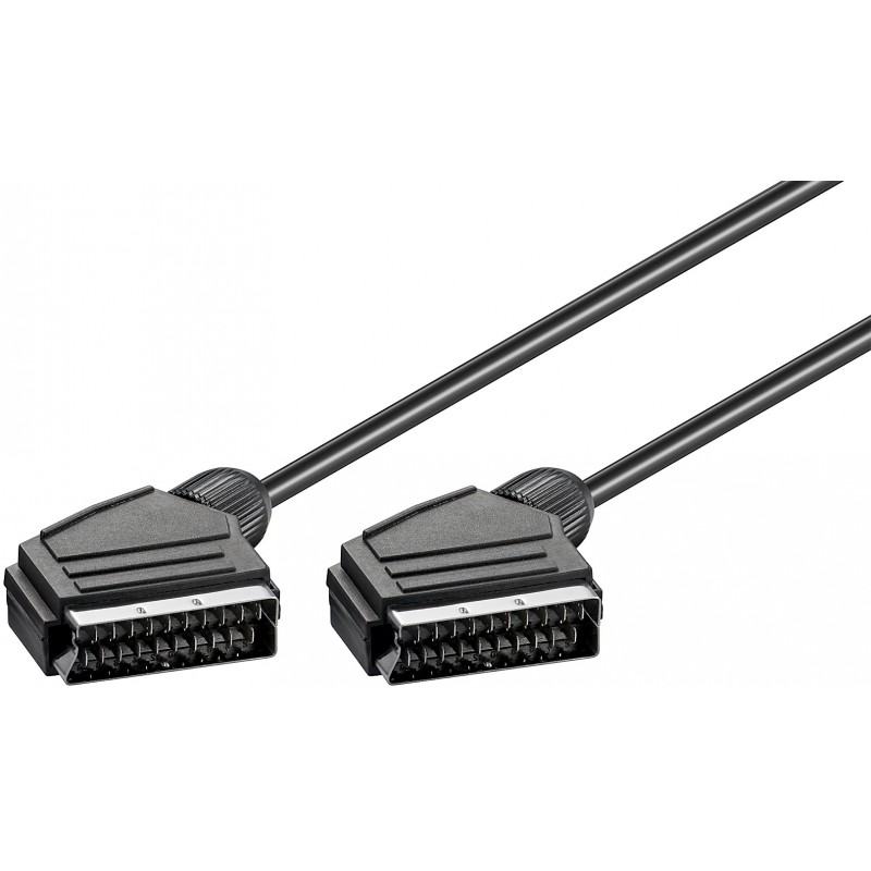 CABLE EUROCONECTOR 21P M-M 10M NEGRO