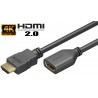 CABLE HDMI M-H 4K 2.0 3M NEGRO PROLONGAD