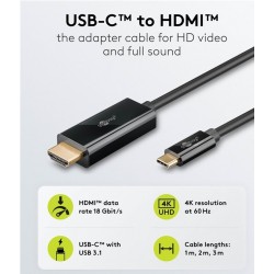 CABLE USB C M-HDMI M 3M 4K60Hz