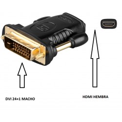 ADAPTADOR HDMI HEMBRA-DVI-D MACHO ORO